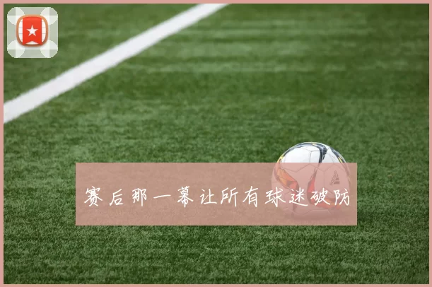 赛后那一幕让所有球迷破防